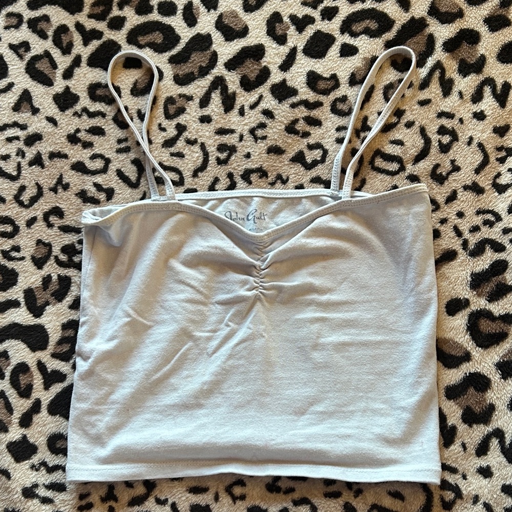 Brandy Melville Baby Blue Ruched Spaghetti Strap Cami